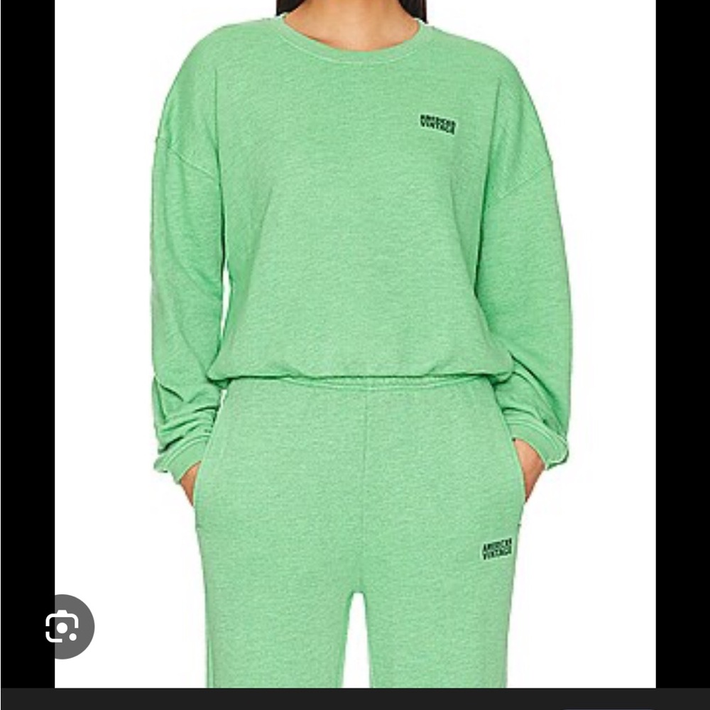 Green Sweatshirt and Sweatpants Set